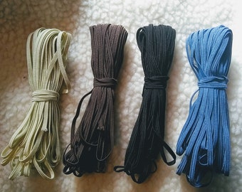 1/8 inch Thin Braided Elastic 10 yds each