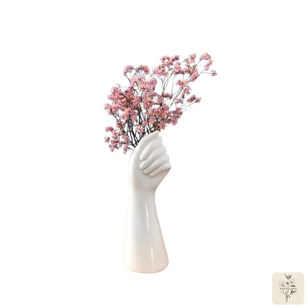 Ceramic Hand Vase, Ceramic Vase for Dried Flowers, Dried Flower Vase, Modern Vase Decor, Figurine Vase, Minimalist Vase, Shipped from USA