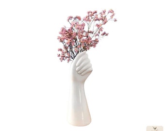 Ceramic Hand Vase, Ceramic Vase for Dried Flowers, Dried Flower Vase, Modern Vase Decor, Figurine Vase, Minimalist Vase, Ceramic Bud Vase