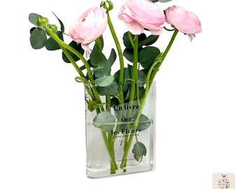 Book Flower Vase, Acrylic Book Vase, Acrylic Vase for Flowers, Table Centerpiece, Dried Flowers Vase, Bud Vase, Modern Vase,Shipped from USA