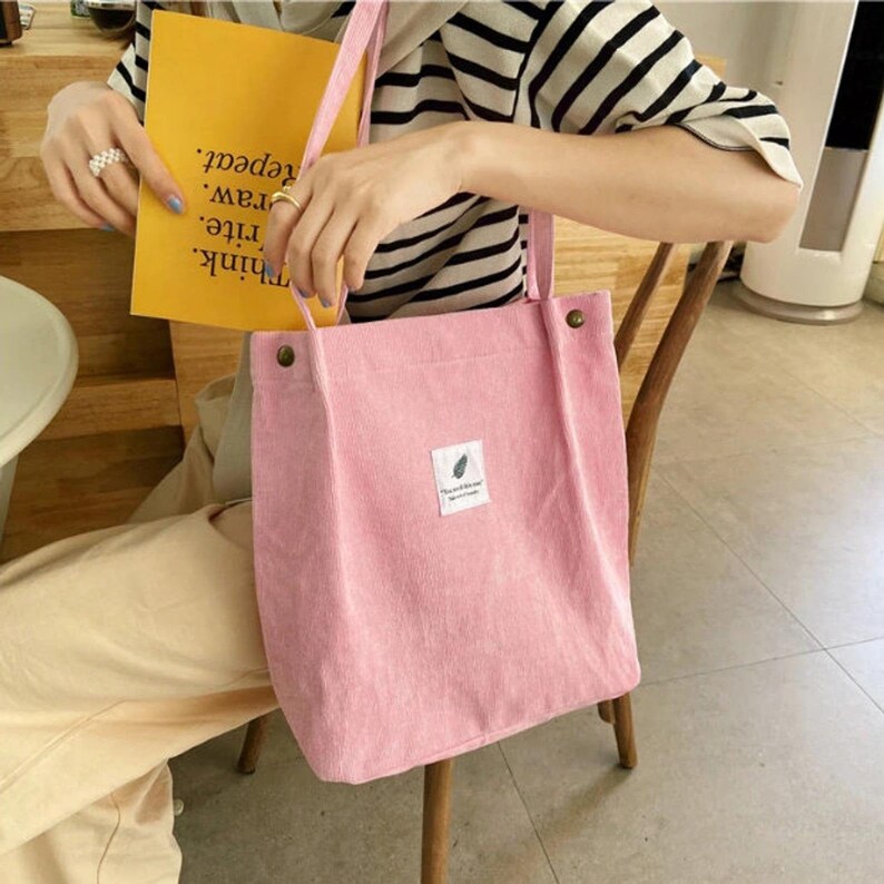 Eco Friendly Tote Bag Velvet Shopping Bag Corduroy Beach Etsy