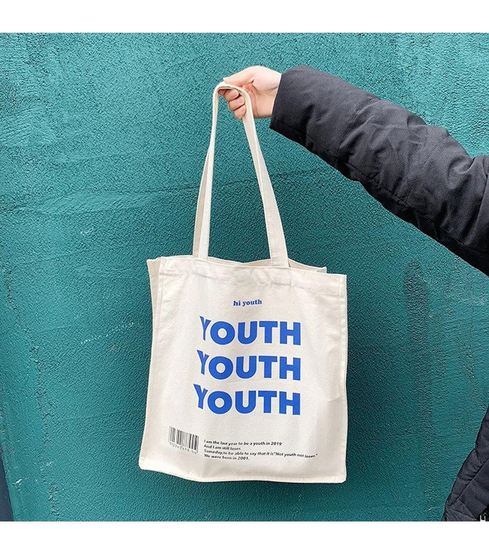 YOUTH Tote Bag Canvas Tote Bag Modern Shopping Bag Cotton Etsy UK