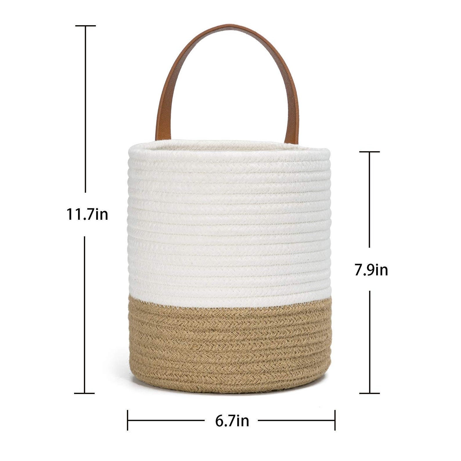 2 Pack Jute Woven Planter Plant Pots Basket Bin Hanging Etsy