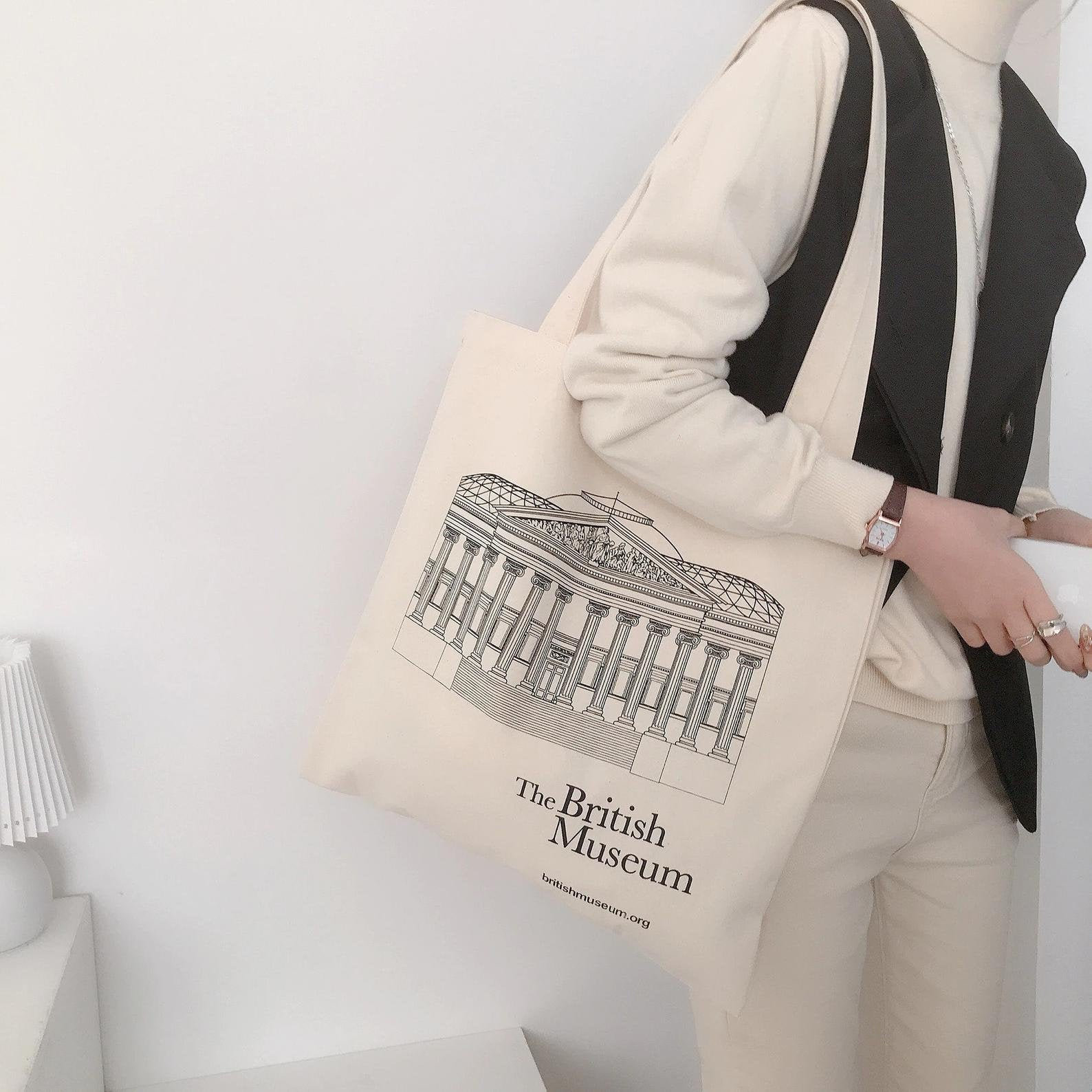 British Museum Tote Bag Canvas Tote Bag Cotton Shopping Bag Etsy