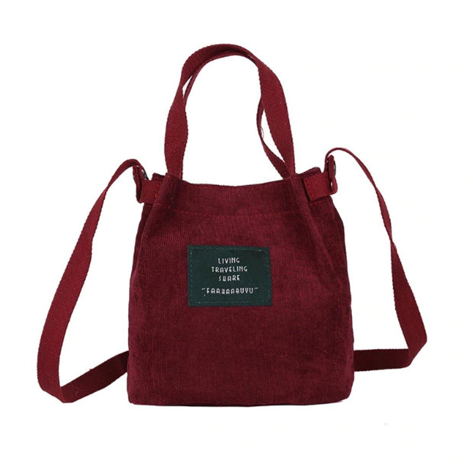Velvet Crossbody Bag Mini Tote Bag Corduroy Travel Bag Eco | Etsy