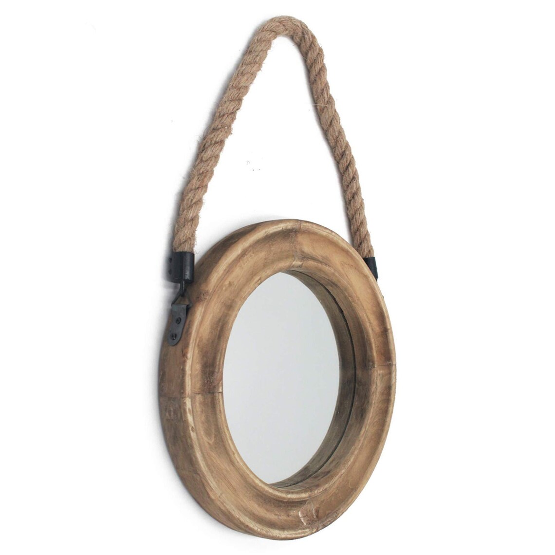 Rustic Wood Wall Hanging Mirror Fringe Reclaimed Boho Antique Etsy