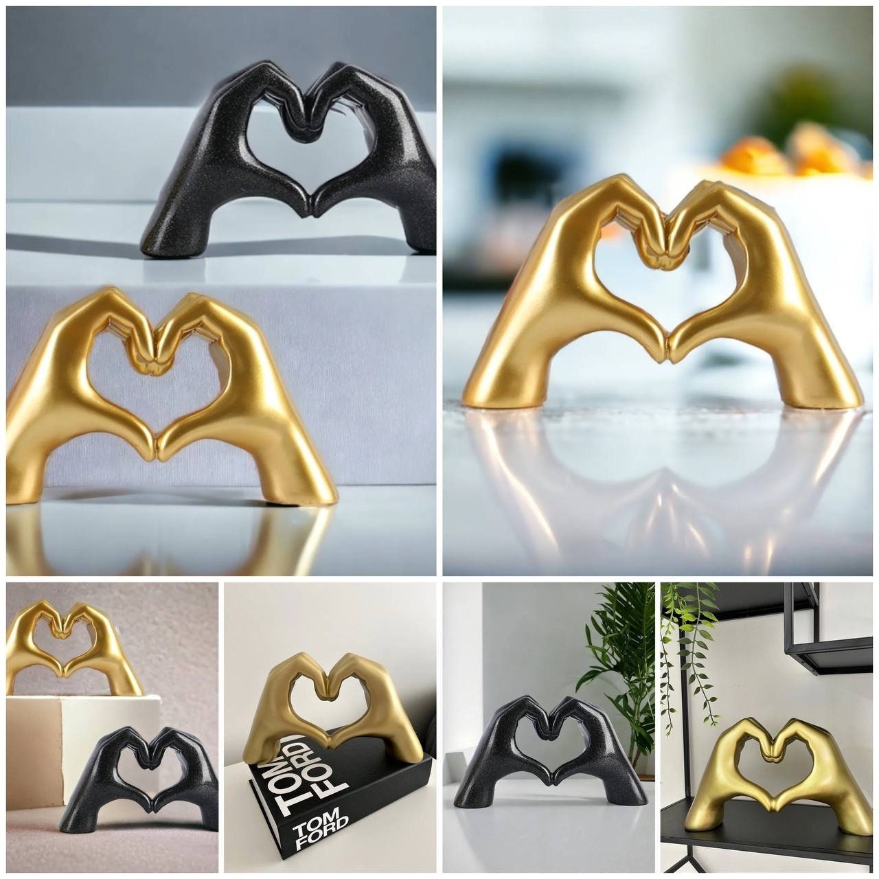 Heart Hands Sculpture Resin Gold Heart Hands Decor, Romantic Gold Heart  Decor, Heart Hands Statue - for Modern Couple Bedroom Lvoe Centerpiece  Living