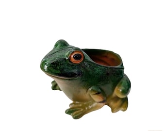 Frog Succulent Planter Pot, Ceramic Toad Planter, Frog Figurine Ceramic Planter, Toad Art Flower Pot, Frog Planter, Frog Ornament, from USA