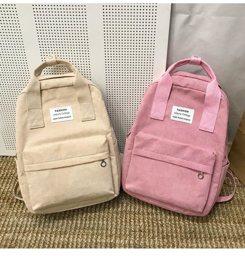 Large Corduroy Backpack Velvet Backpack Women Eco Friendly Etsy