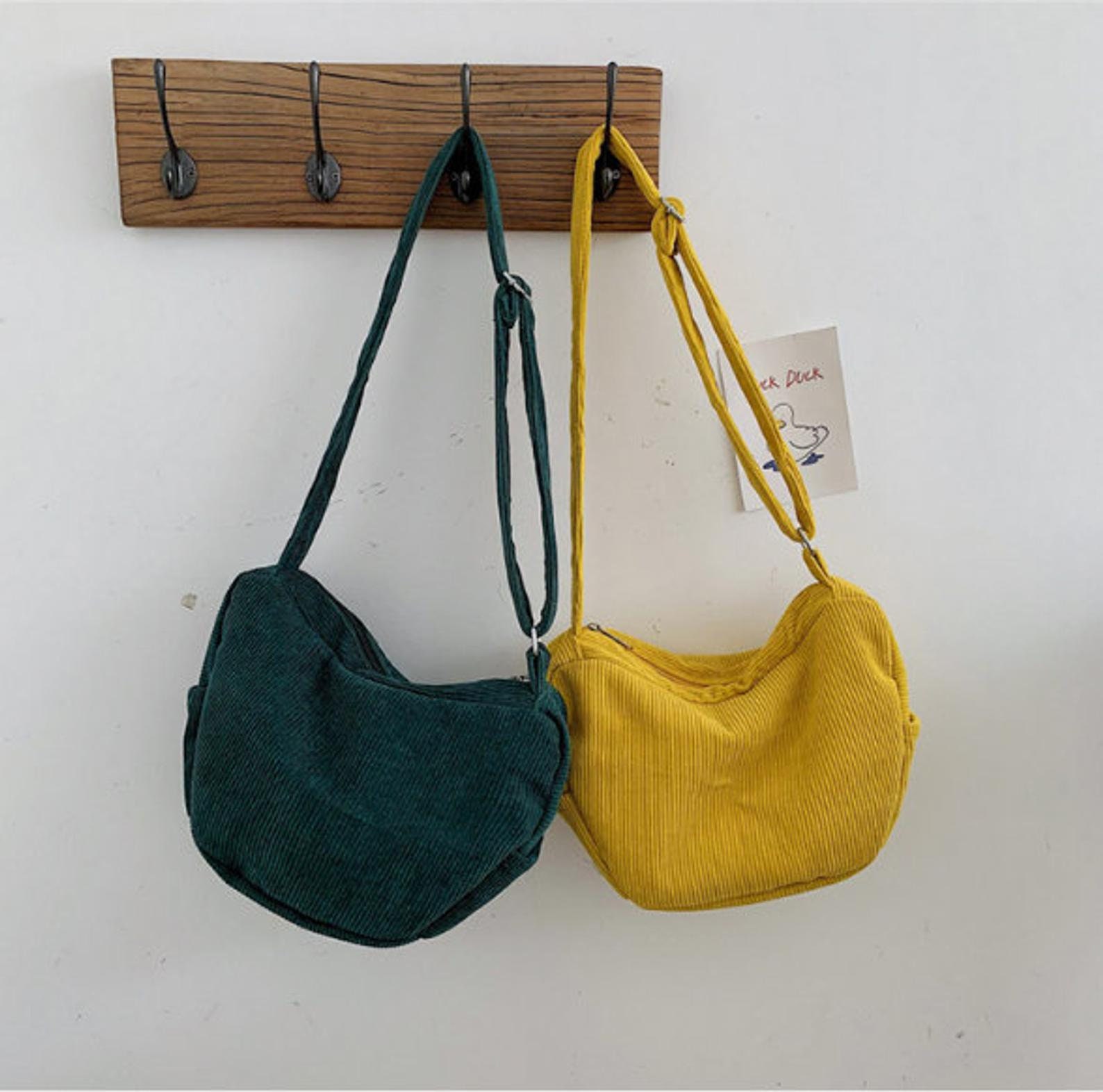 Hobo Bag Corduroy Tote Bag Eco Friendly Crossbody Bag Etsy