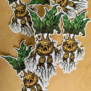 Mandrake Vinyl Sticker Decal, Screeching Witch Potato, Cadeaux pour les amoureux des plantes, Autocollants fantaisie image 3