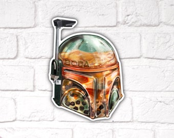 Boba Tea Helmet Vinyl Sticker: Star Wars Inspired Decal