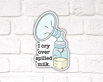 Autocollants découpés meme de lait renversé d'allaitement