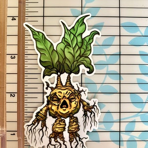 Mandrake Vinyl Sticker Decal, Screeching Witch Potato, Cadeaux pour les amoureux des plantes, Autocollants fantaisie image 4