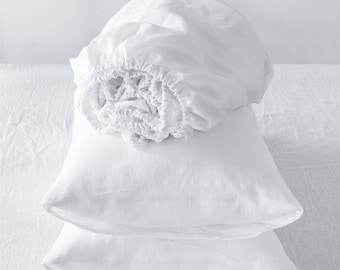 Juego de sábanas de lino belga, juego de ropa de cama ecológico suave con acabado lavado a la piedra.
