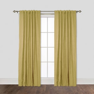 Linen Curtain Panel with liner,  Window drapery, Linen insulated curtains Rod Pocket with Tape total 11 colors Free fabric swatches