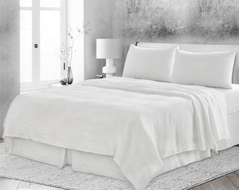 Linen sheets Set stonewash soft custom size Natural bedding Belgian Flax Linen