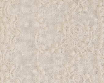 Linen Lace fabric  100% Linen Gauze Embroidery