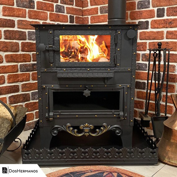 Cast Iron Wood Stove With Oven Coal Burning Cooking Heater - Etsy Denmark