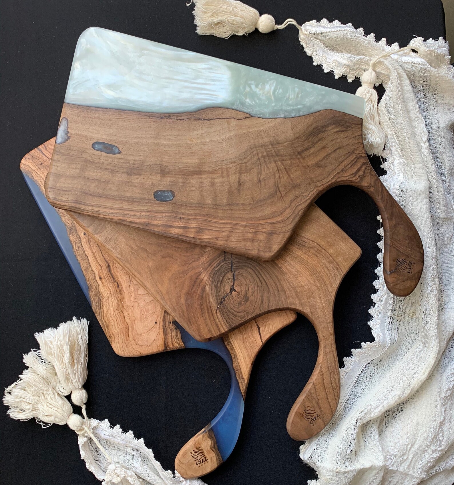 Epoxy Cutting Board Walnut ll Resin Chopping Board ll Wooden Etsy