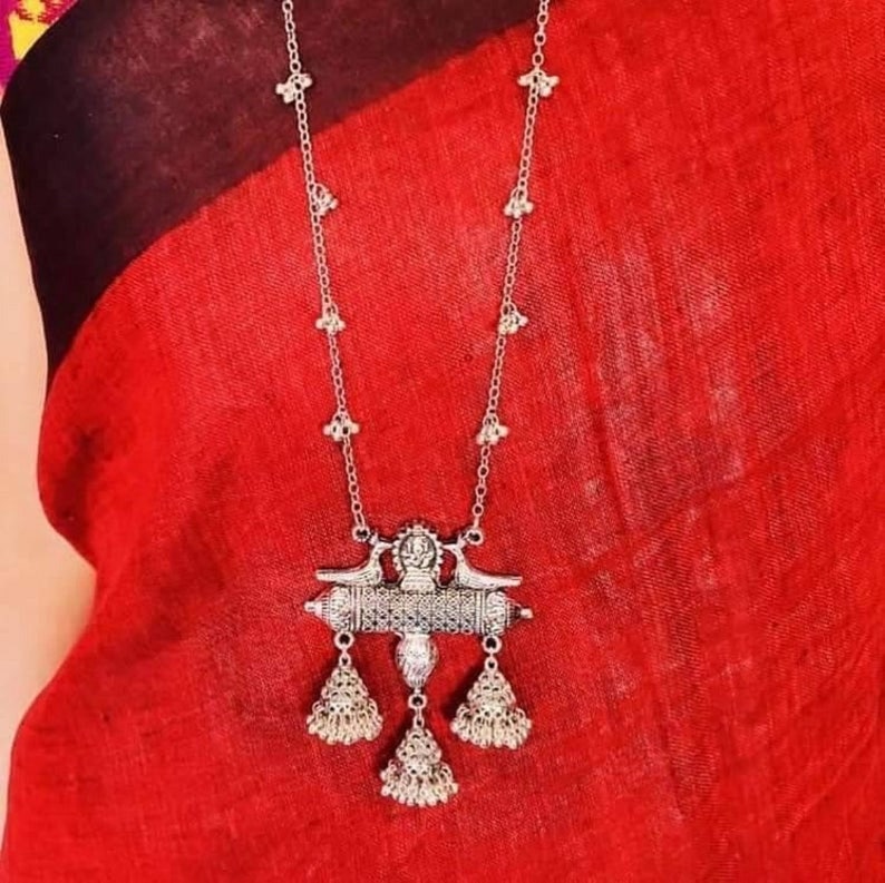 Afgani Jewelry, Boho statement Jewelry, Silver oxidised necklace set, Indian Jewelry, Peacock necklace, German silver Jewelry, Free shipping image 1