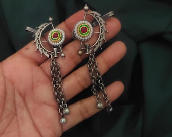 Silver Ghungroo Chain Ear Cuff | Indian Fusion Jewelry | Delivery Duty Paid