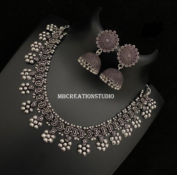 Oxidized cheap necklace set