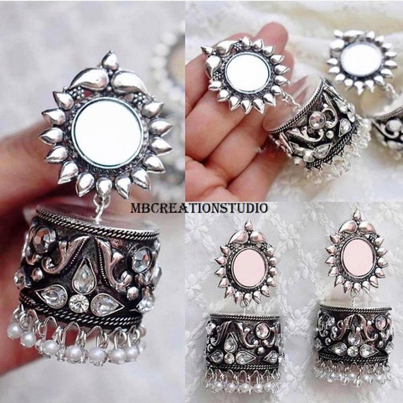 Afghani mirror earrings deals
