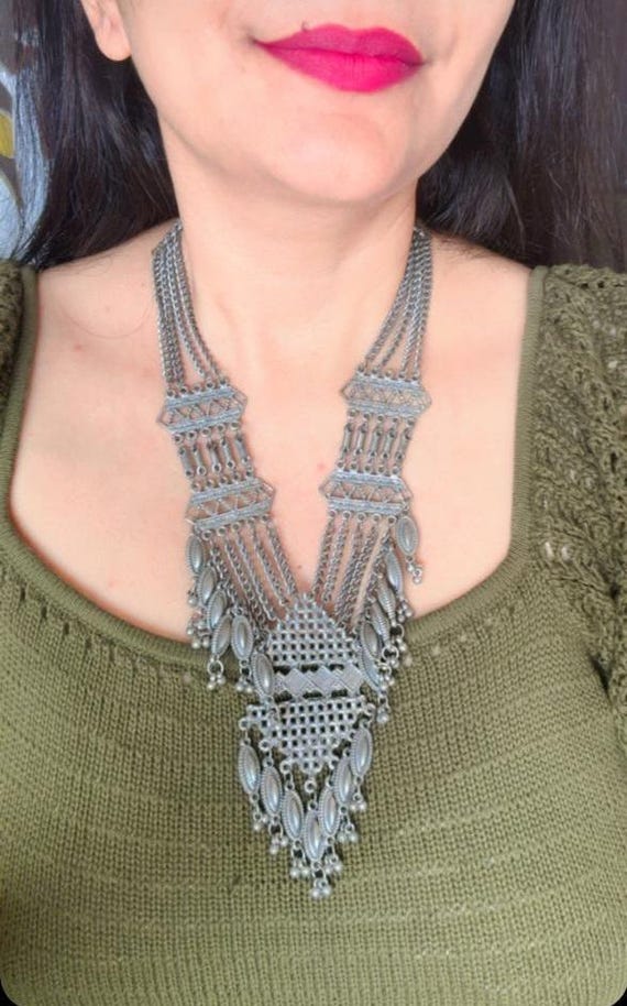 Trending New Afghani Silver Oxidized Long Ghungroo Jewelry Set