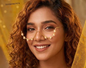 Facelets Gold Finish Fits for all | Indian Ethnic Jewelry | Gift for Her-Delivery Duty Paid