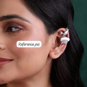 Demanding Pair of Needle Ear cuff Earrings, Silver Afghani Hooked Bugadi Earring, Kanphool, Minimalist Design, Indian Jewelry, Gift for Her