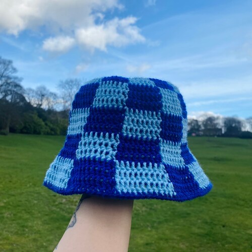 Crochet Checkered Bucket Hat PATTERN Etsy