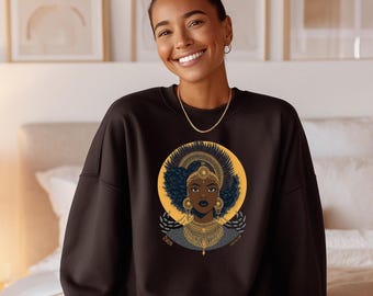 Oshun Sweatshirt – Goddess of Love and Rivers Women Empowerment Sweater, Women Empowerment Sweater, Goddess Shirt, Ceremony Shirt, Spiritual