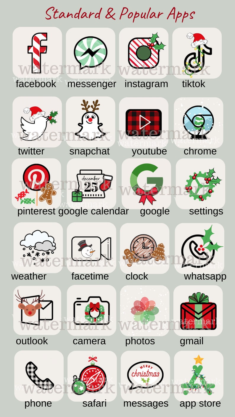 Cute app icons christmas Idea