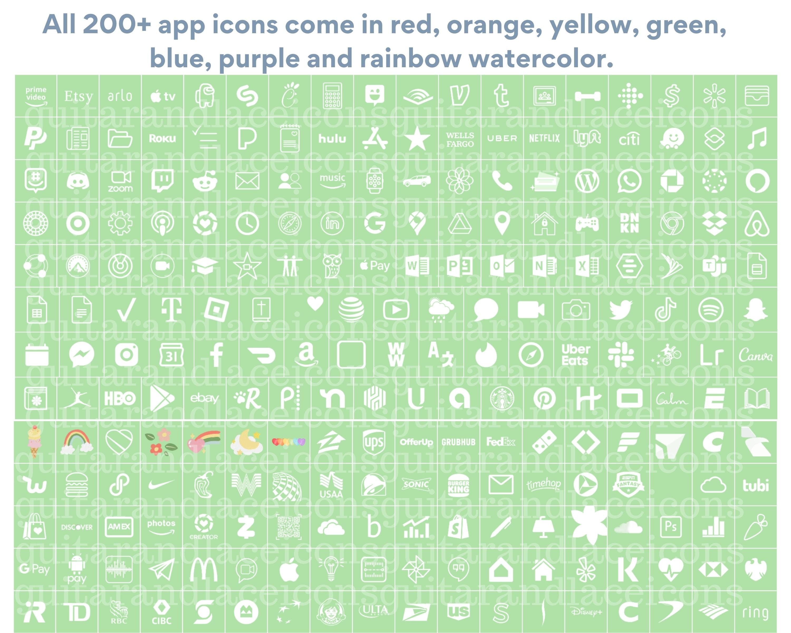 App Icon Rainbow Ribbon Rainbow Aesthetic App Icons | Rainbow Color App Icon Pack | Summer App ...