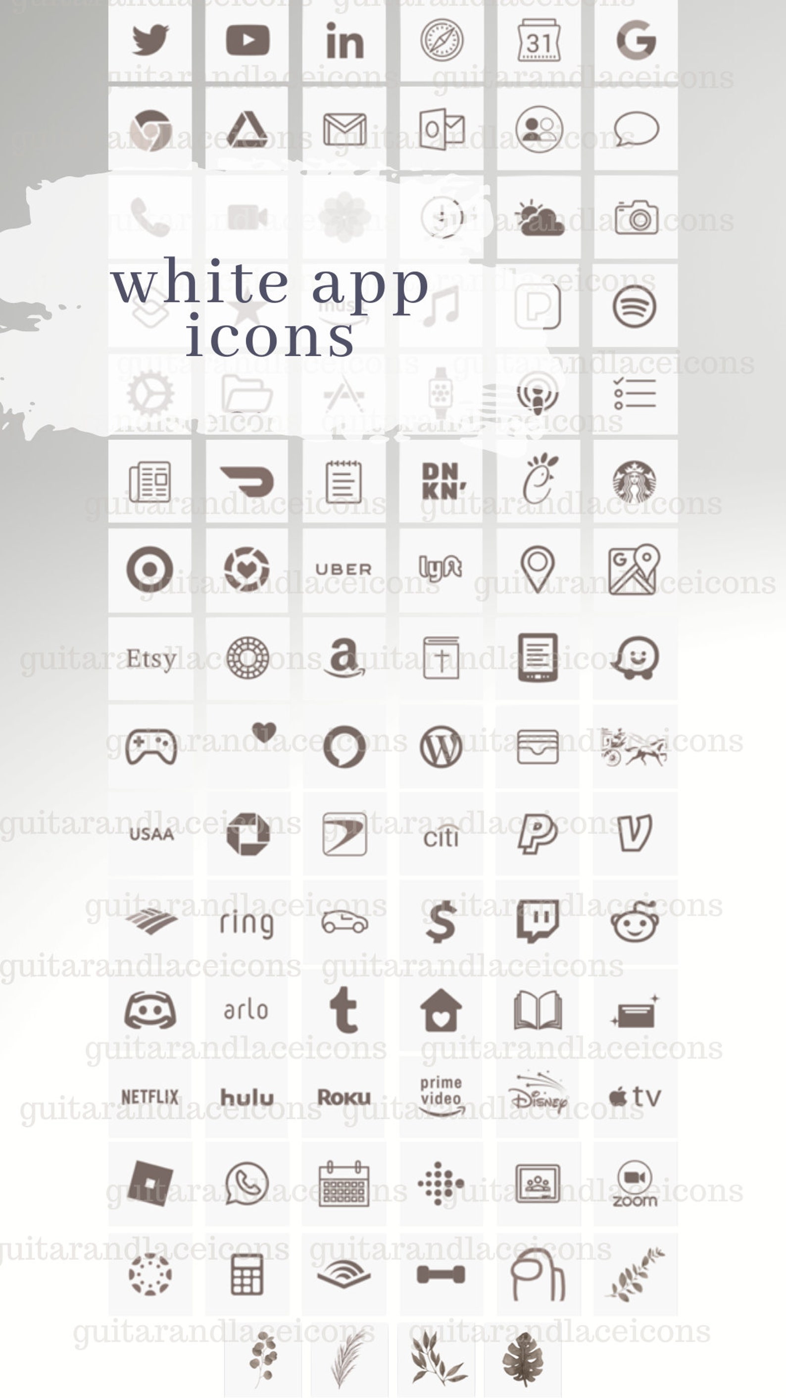 Soft White Aesthetic Ios 14 App Icons Iphone Widgets Etsy