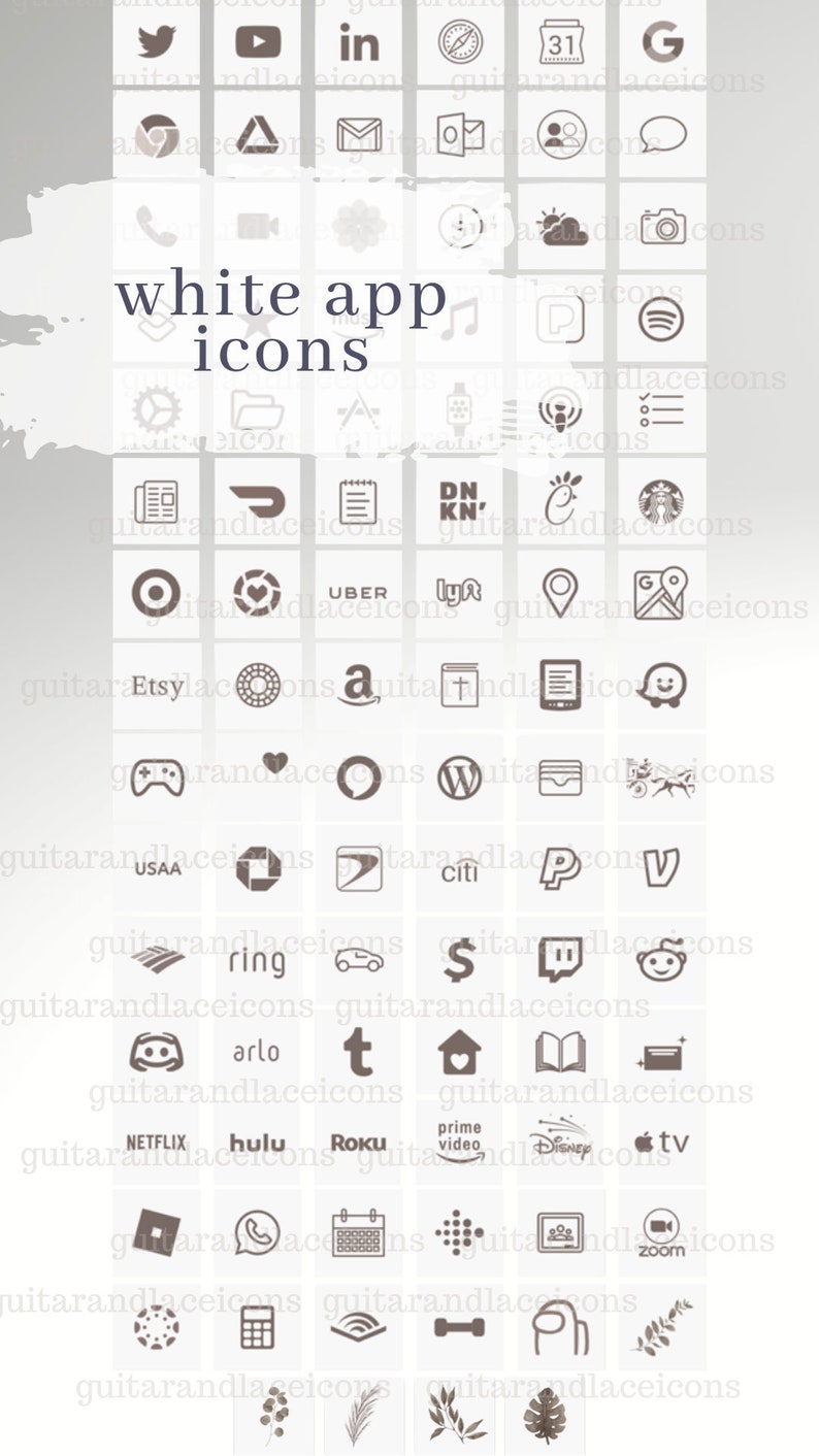 Soft White Aesthetic Ios 14 App Icons Iphone Widgets Etsy