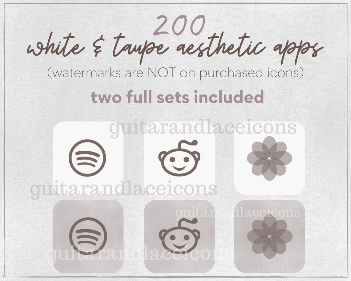 Soft White Aesthetic Ios 14 App Icons Iphone Widgets Etsy
