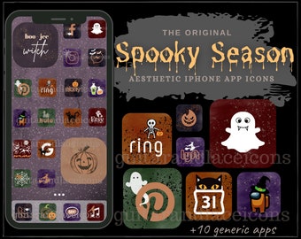 Halloween Aesthetic iPhone app icons | iphone widgets | Spooky Season apps | Fall App icons
