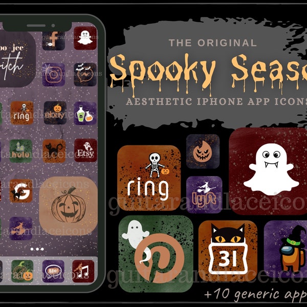 Halloween Aesthetic iPhone app icons | iphone widgets | Spooky Season apps | Fall App icons