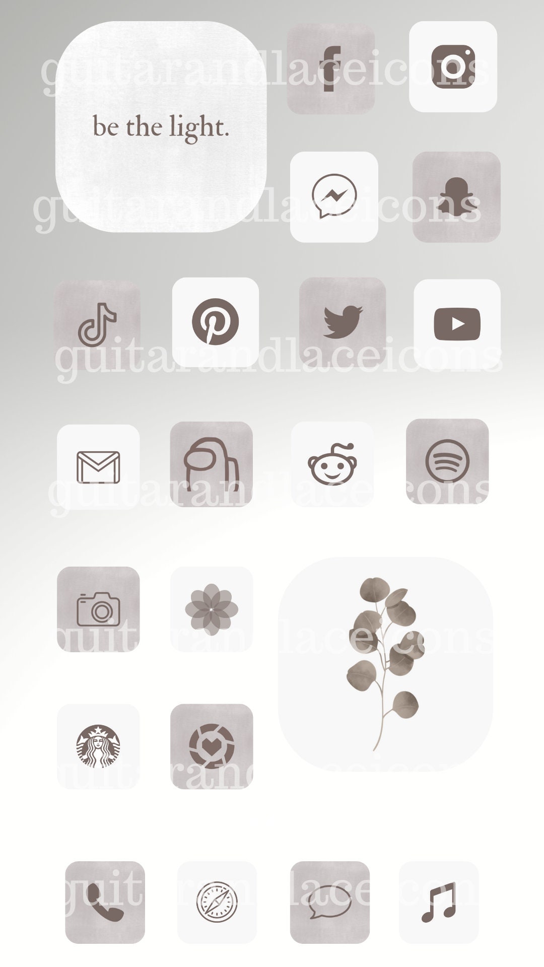 Soft White Aesthetic Ios 14 App Icons Iphone Widgets Etsy