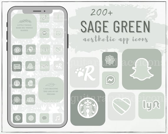 Sage Green App Icons Sage Green Aesthetic Apps Green App - Etsy Uk