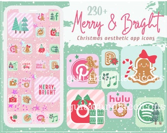 Christmas App Icons | Merry & Bright Winter App Icons | Christmas Phone App Icons | iPhone Android App Icons