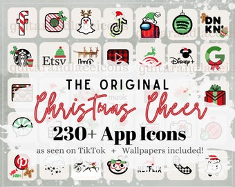 Christmas Aesthetic App Icons | Christmas apps | Christmas Cheer App Icons | iphone app icons | android app icons