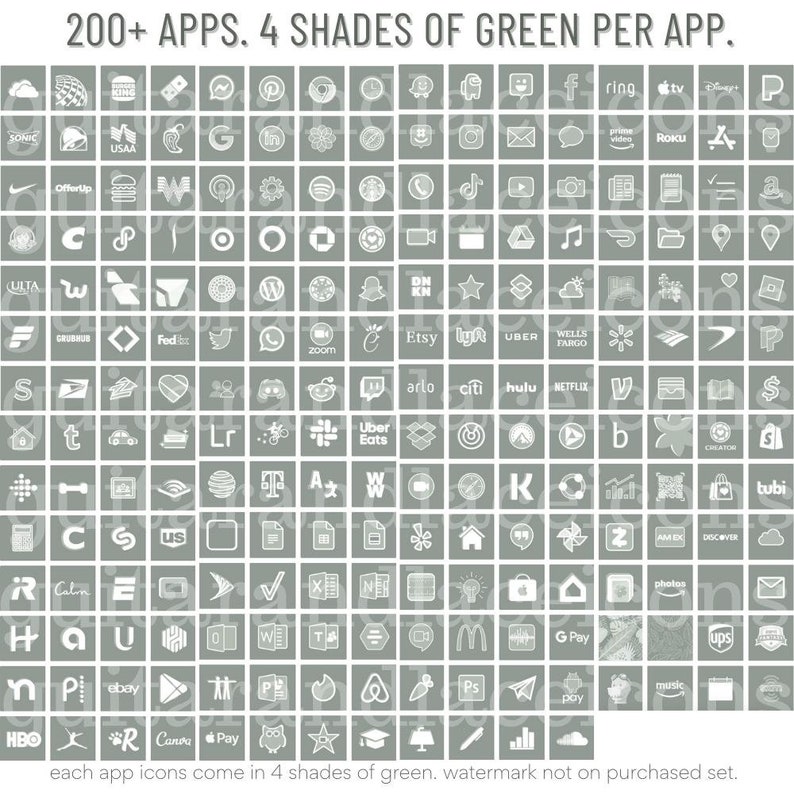 Sage Green App Icons Sage Green Aesthetic Apps Green App Etsy