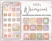 Whimsical Watercolor iAesthetic ios 14 App Icons | iPhone Widgets | iPhone Apps | Pastel iphone app icons | rainbow app icons