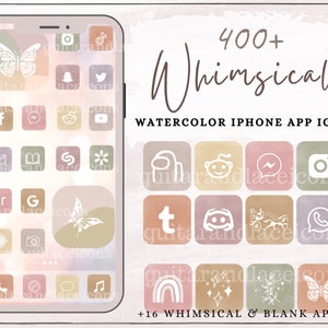 Whimsical Watercolor Iaesthetic Ios 14 App Icons Iphone Etsy Whimsical Watercolor Iaesthetic Ios 14 App Icons Iphone Etsy