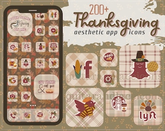 Thanksgiving App Icons | Fall App Iocns | Autumn Aesthetic App Icons | Thanksgiving Aesthetic Apps | iPhone App Icons | Android App Icons