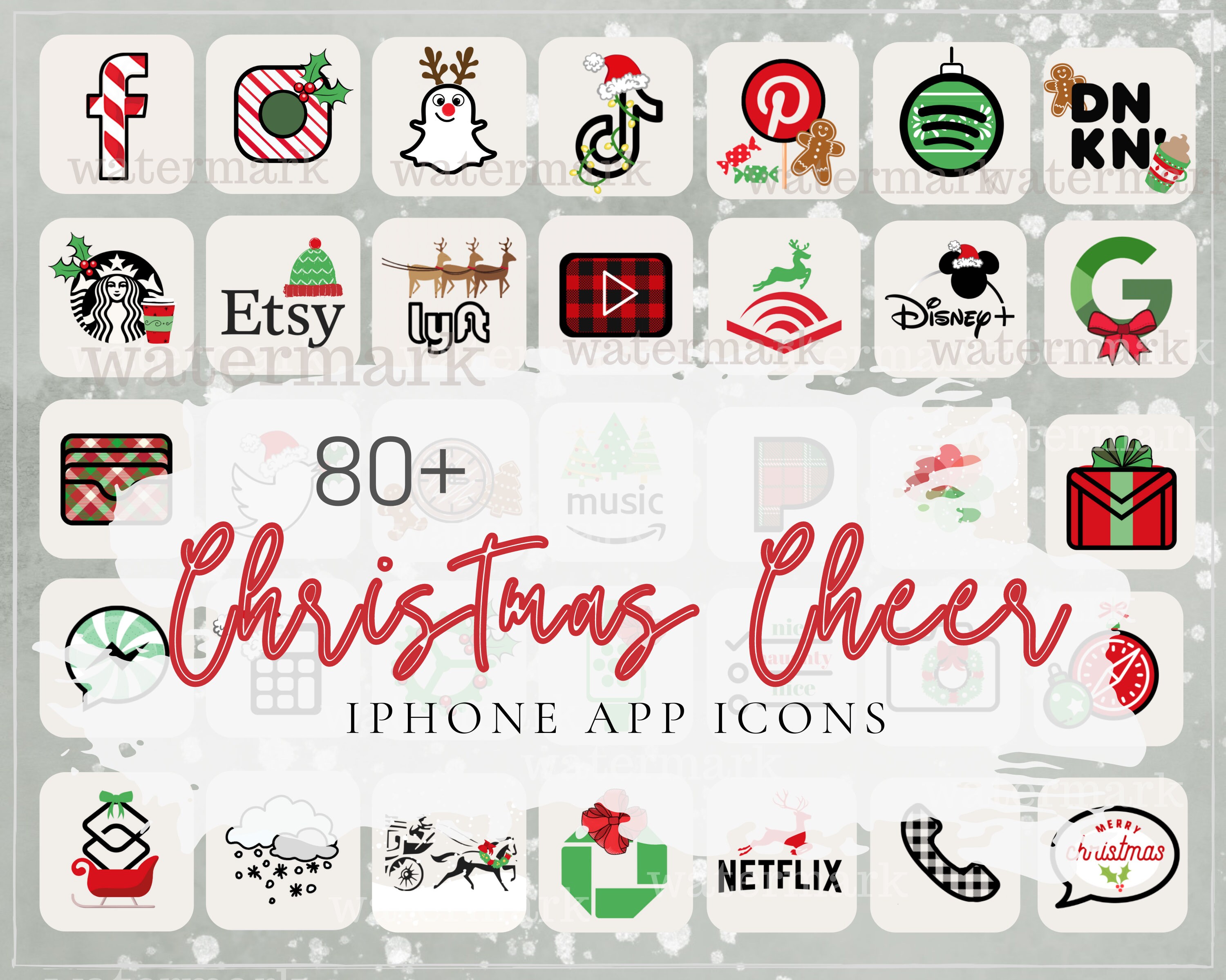 Weihnachten iPhone App Icons ios 14 Ästhetische App-Cover | Etsy