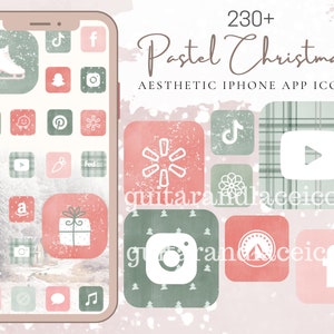 Pastel Christmas App Icons | Christmas Aesthetic app icons | iphone app icons | android app icons | Watercolor App Icons